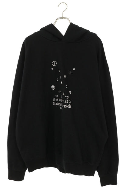 Maison Margiela Front Logo Embroidered Hoodie Black Size M