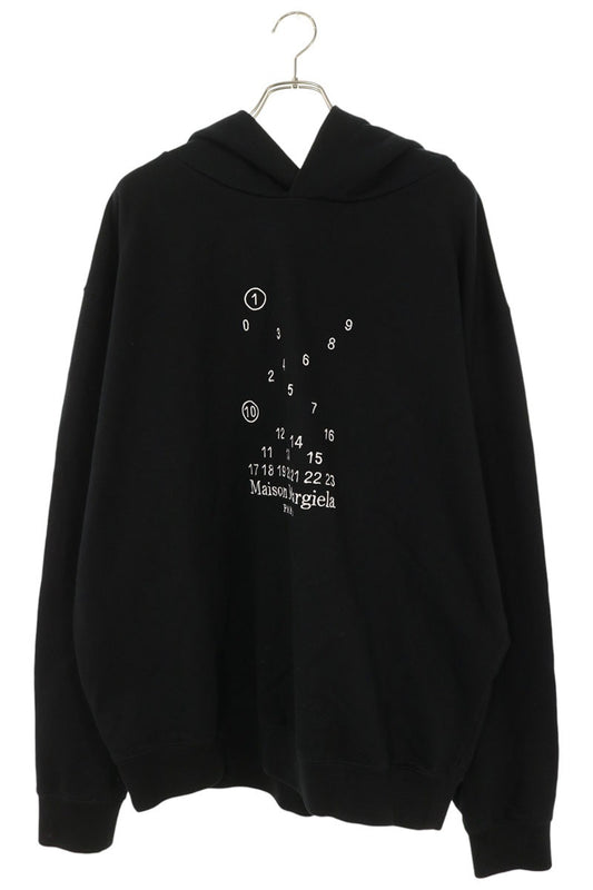Maison Margiela Front Logo Embroidered Hoodie Black Size M