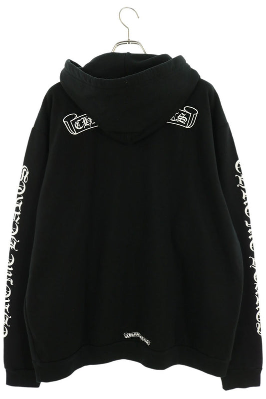 Chrome Hearts Arm Logo Print Pullover Hoodie Black Size XL