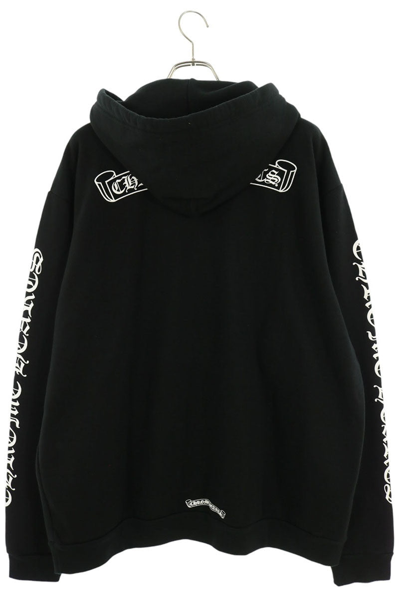 Chrome Hearts Arm Logo Print Pullover Hoodie Black Size XL