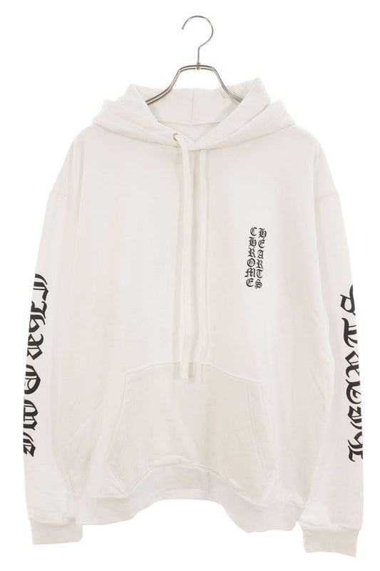 Chrome Hearts Arm Logo Print Pullover Hoodie White Size L