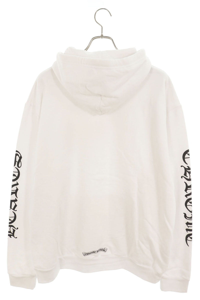 Chrome Hearts Arm Logo Print Pullover Hoodie White Size L