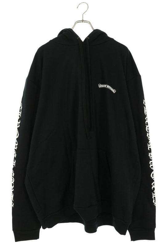Chrome Hearts Back Scroll Label Print Hoodie Black Size XXL