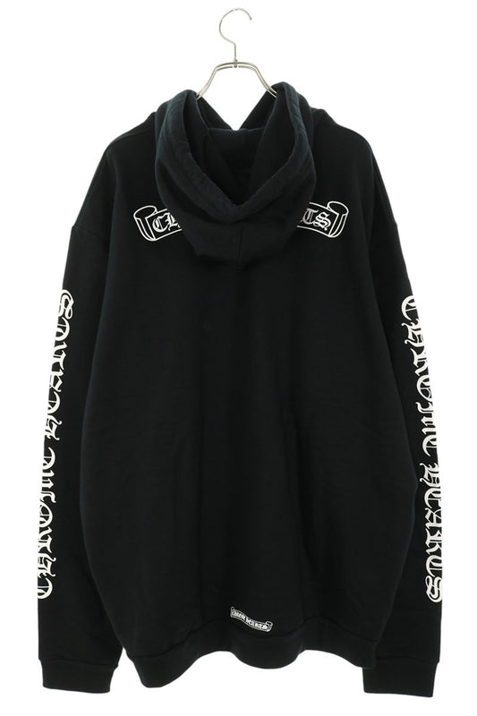 Chrome Hearts Back Scroll Label Print Hoodie Black Size XXL