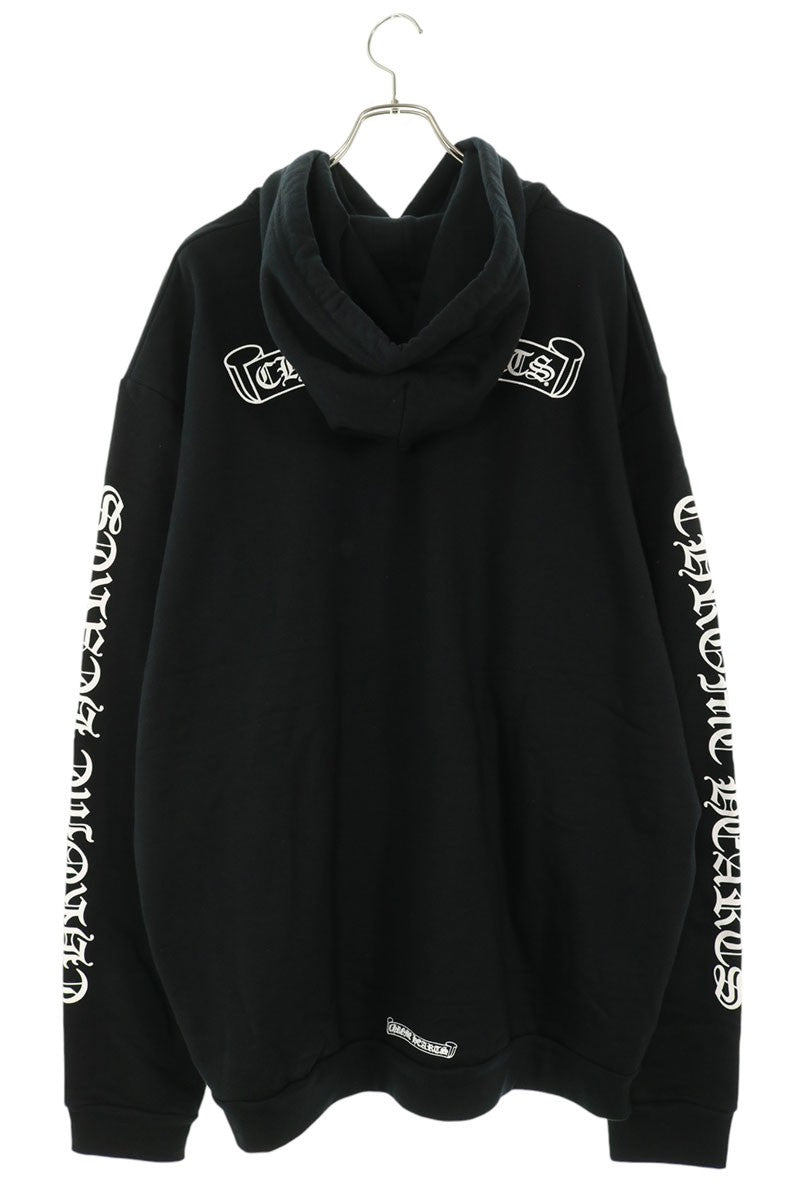 Chrome Hearts Back Scroll Label Print Hoodie Black Size XXL