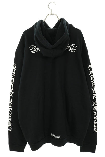 Chrome Hearts Back Scroll Label Print Hoodie Black Size XXL