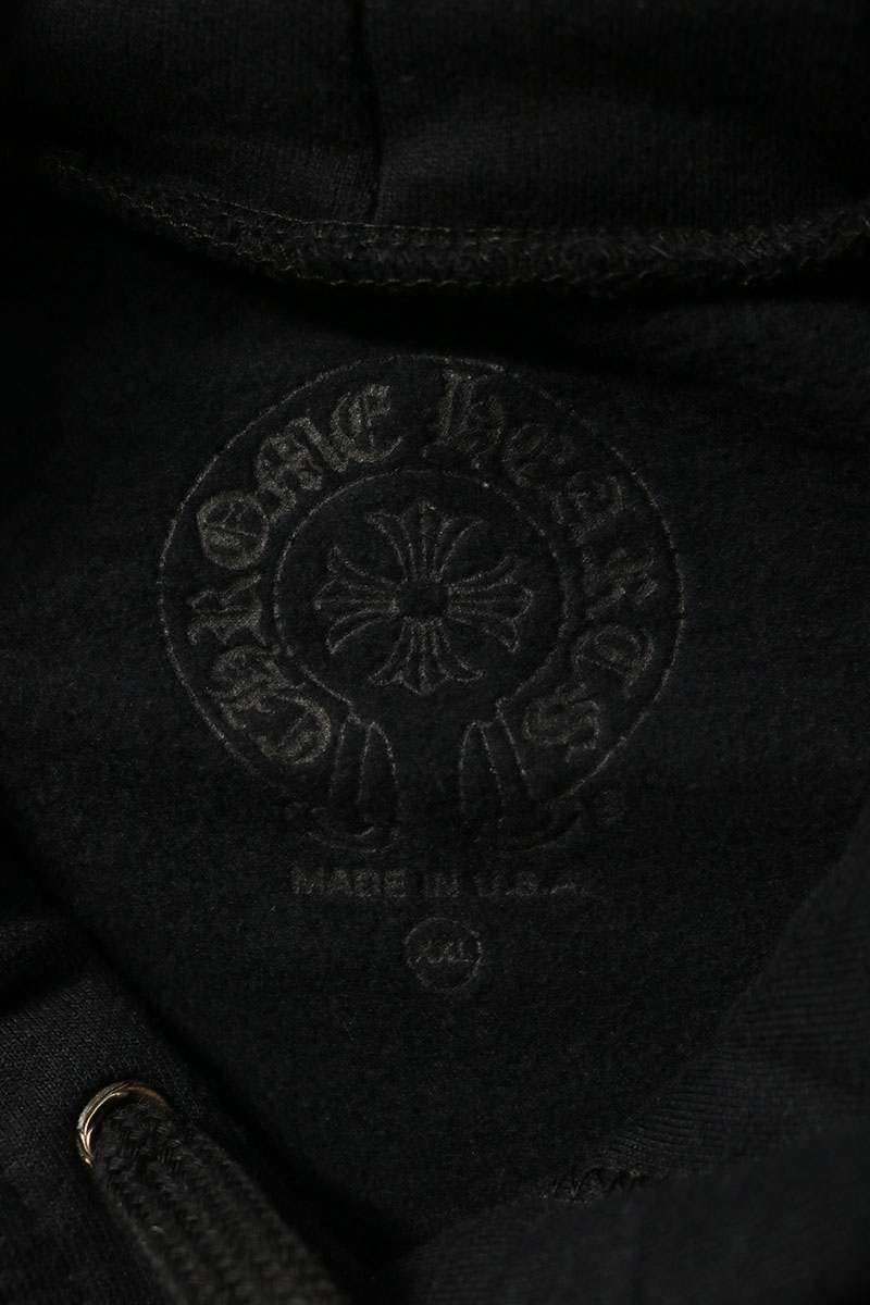 Chrome Hearts Back Scroll Label Print Hoodie Black Size XXL