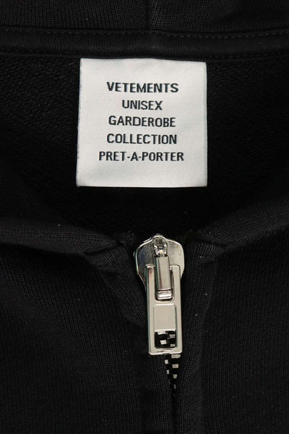 VETEMENTS 24SS Sticker Logo Zip Hoodie Black/Yellow Size XS