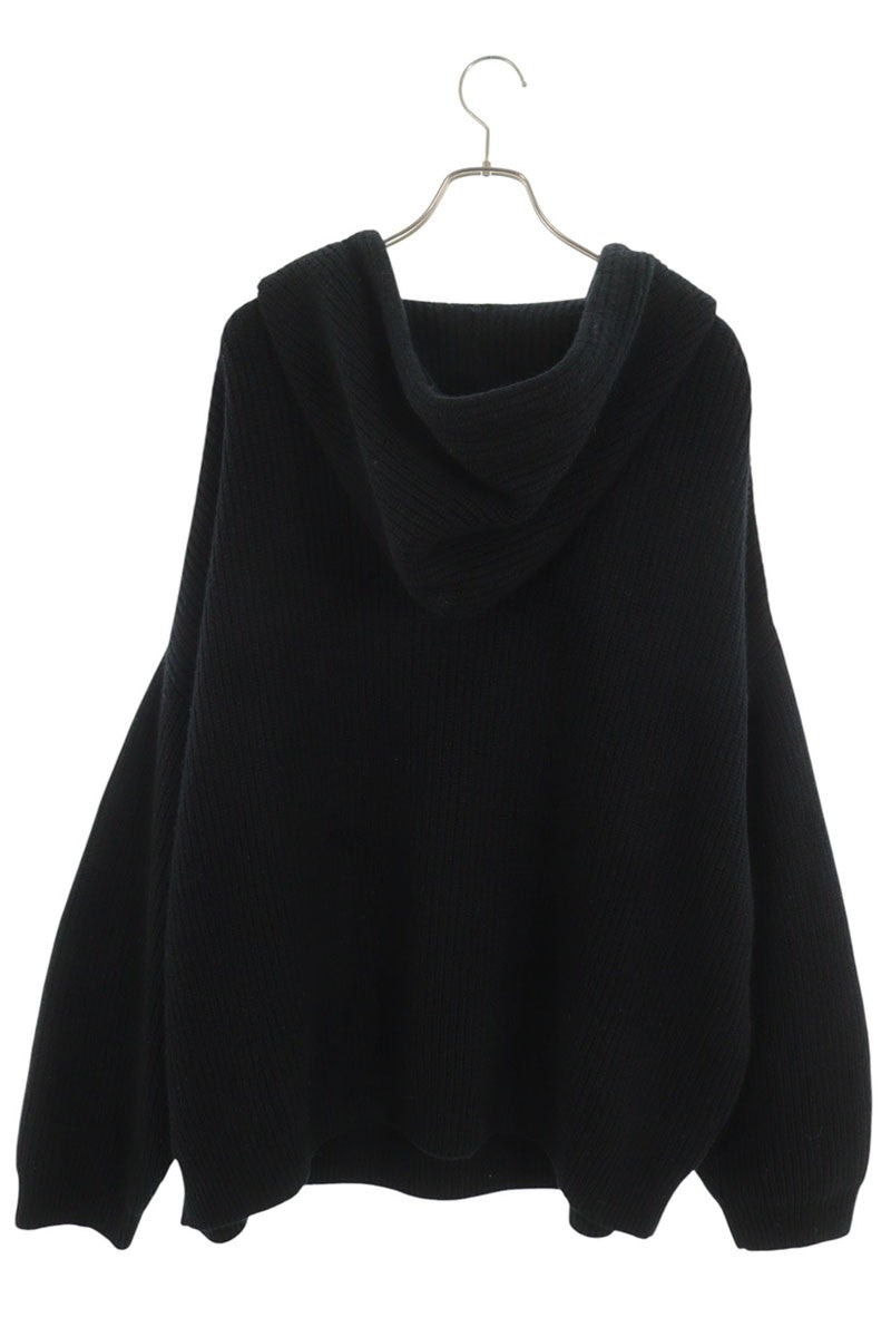 CELINE Chain Logo Knit Hoodie Black Size XL