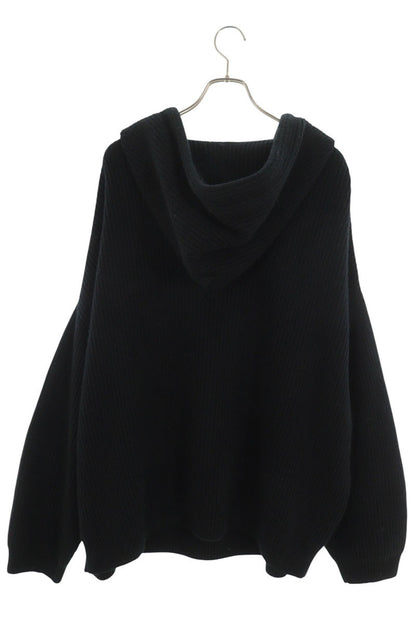 CELINE Chain Logo Knit Hoodie Black Size XL
