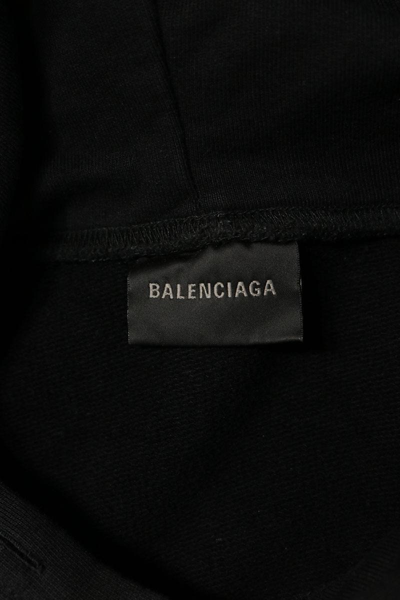 BALENCIAGA Paris Embroidery Hoodie Black Size 1