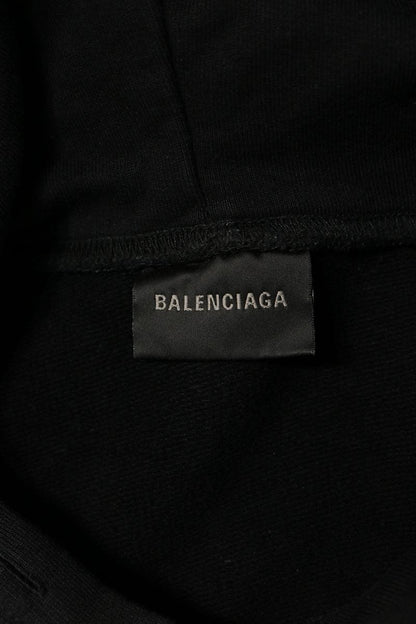 BALENCIAGA Paris Embroidery Hoodie Black Size 1