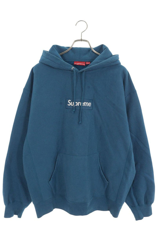 SUPREME 23AW Box Logo Hooded Sweatshirt Hoodie Blue Size L