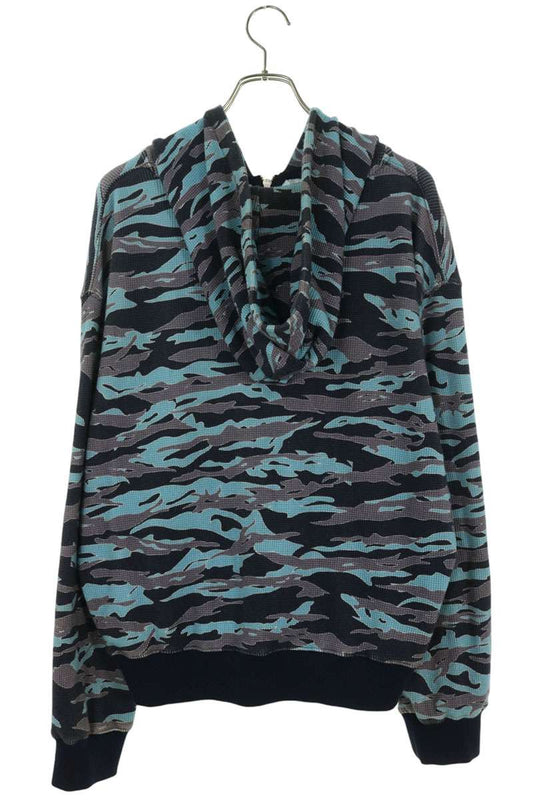 BEAMS x WOKE EDGE Lizard Camo Thermal Hoodie Blue Size M