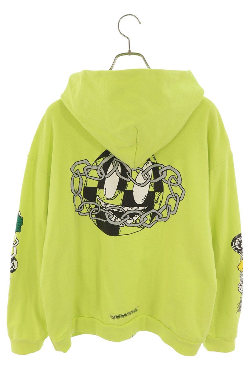 Chrome Hearts PPO LINK Zip Up Hoodie BOY Yellow Size XXL