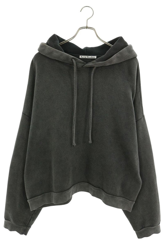 ACNE STUDIOS Back Rubber Logo Pullover Hoodie Black Size S