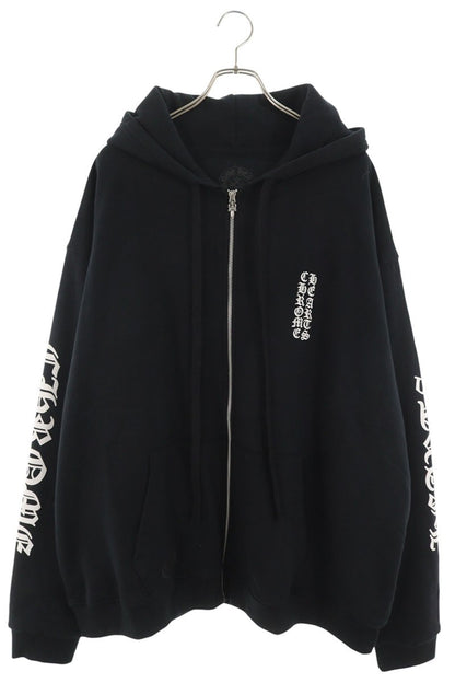 Chrome Hearts Black Thermal Lined Sleeve Zip Hoodie Size XXL