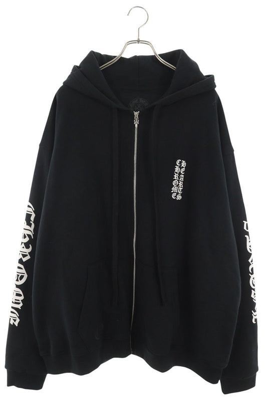 Chrome Hearts Black Thermal Lined Sleeve Zip Hoodie Size XXL