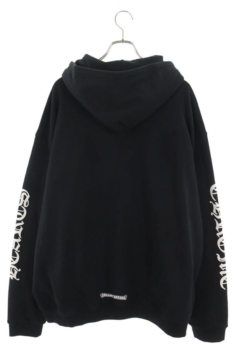 Chrome Hearts Black Thermal Lined Sleeve Zip Hoodie Size XXL