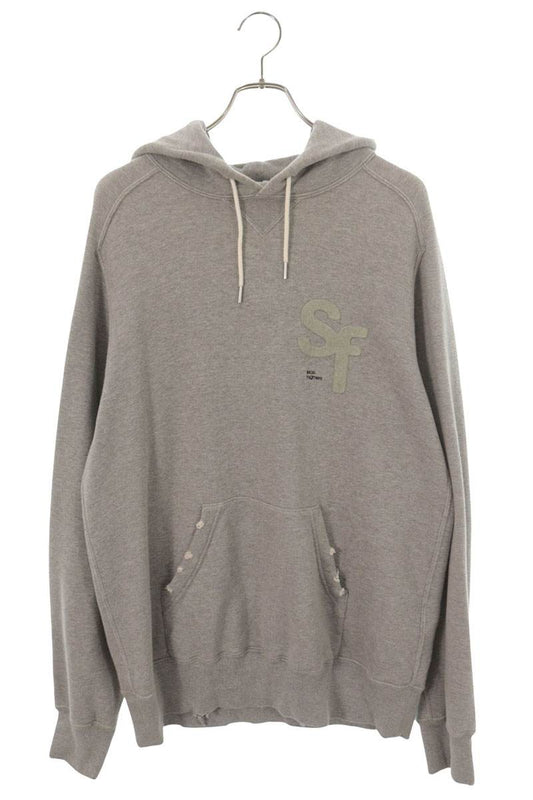 Sacai x fragment design Distressed Hoodie Gray Size 3