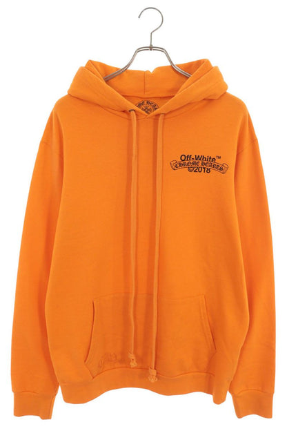 Chrome Hearts HD PLVR V OFF WHITE Back Print Orange L Hoodie Size L