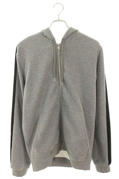 HERMES H-Logo Full Zip Cotton Hoodie Gray Size L