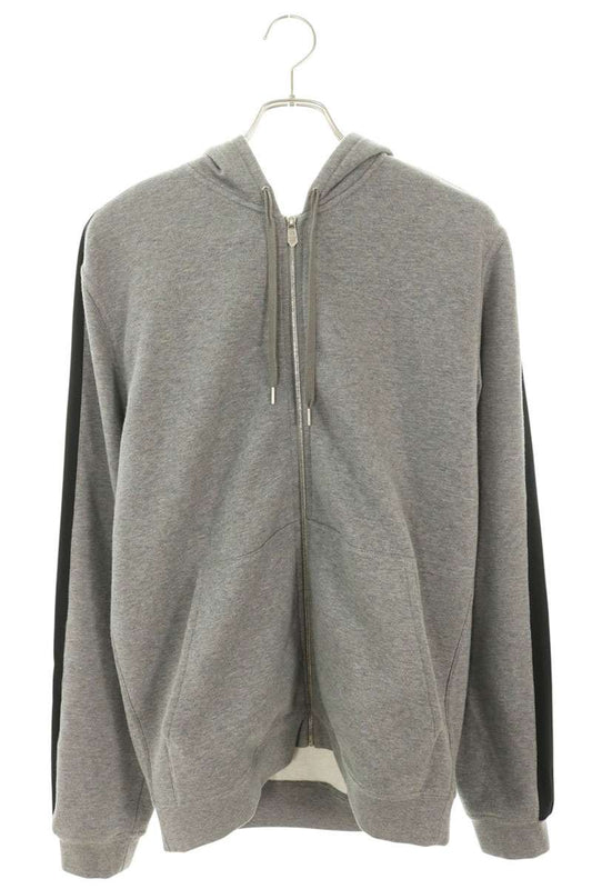 HERMES H-Logo Full Zip Cotton Hoodie Gray Size L
