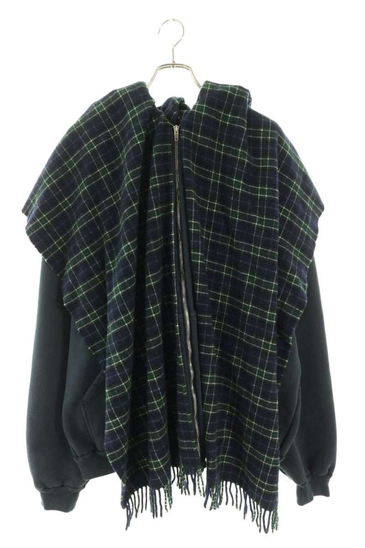 BALENCIAGA Muffler Docking Zip-Up Hoodie Black/Navy Size 3