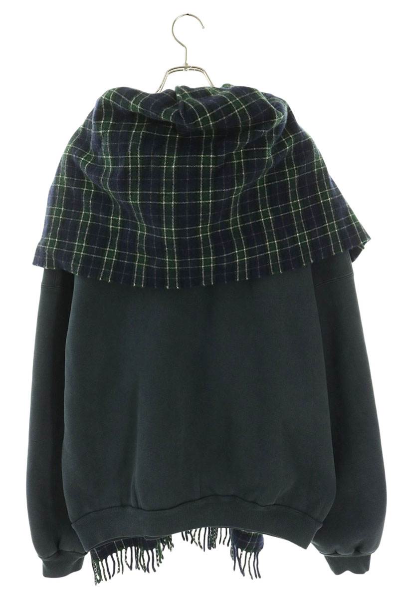 BALENCIAGA Muffler Docking Zip-Up Hoodie Black/Navy Size 3