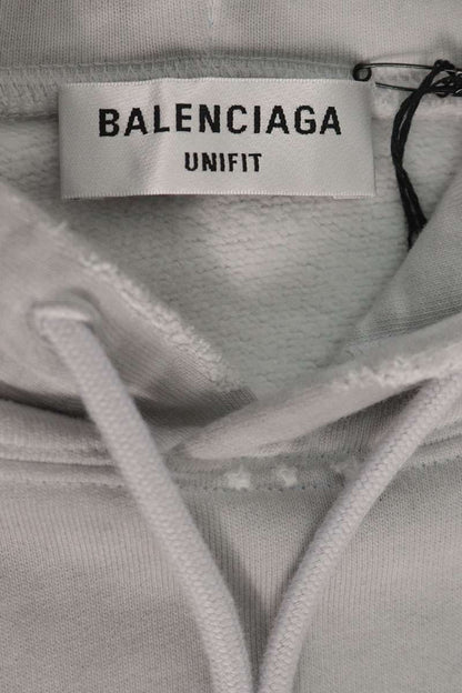 BALENCIAGA Metal Logo Print Hoodie Gray Size 4