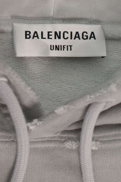 BALENCIAGA Metal Logo Print Hoodie Gray Size 4