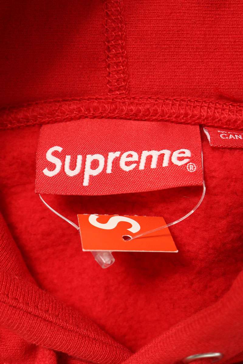 SUPREME Cross Box Logo Hoodie Red/White Size L