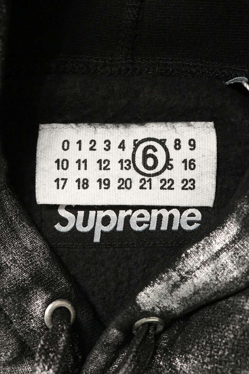SUPREME x MM6 Foil Box Logo Hoodie Black Size M