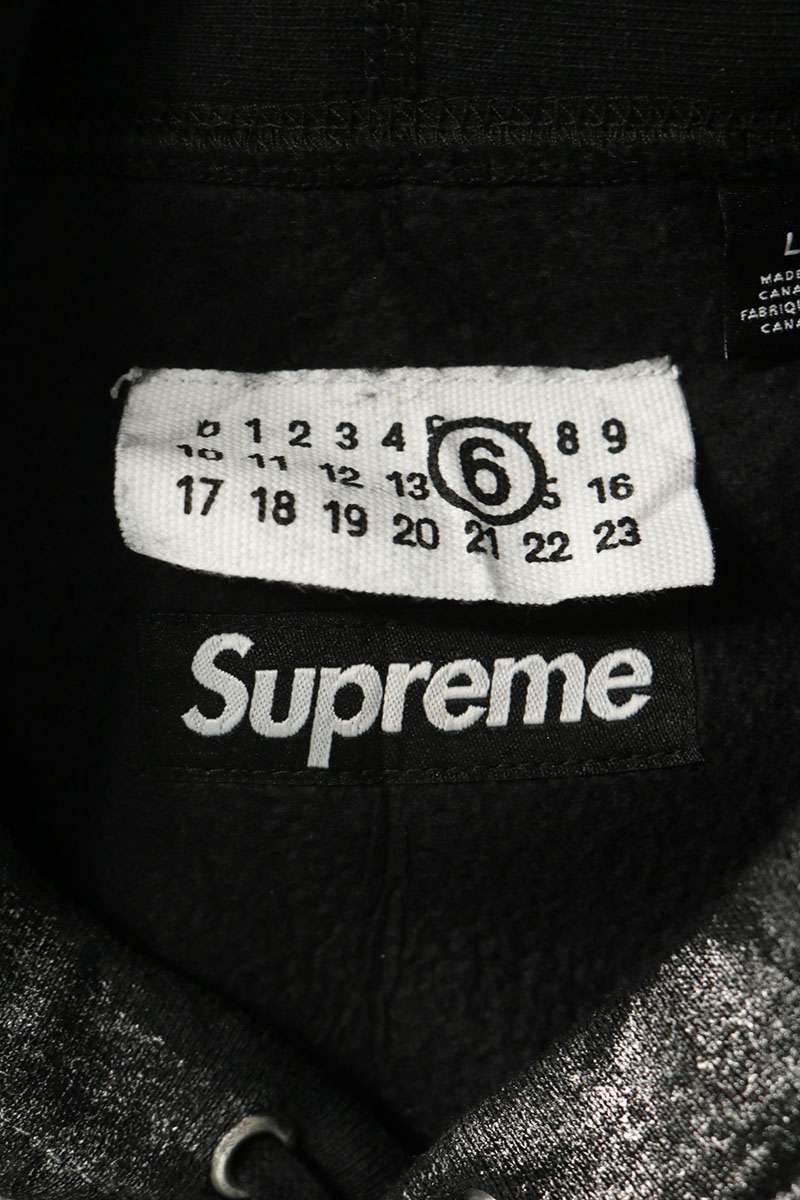 SUPREME x MM6 Foil Box Logo Hoodie Black Size L