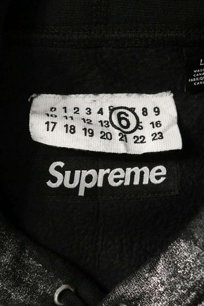 SUPREME x MM6 Foil Box Logo Hoodie Black Size L