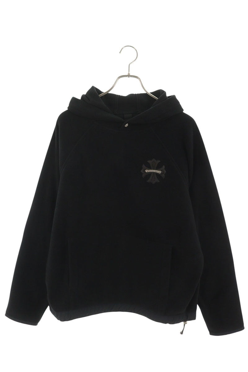 Chrome Hearts CH Patch Fleece Pullover Hoodie Black Size M