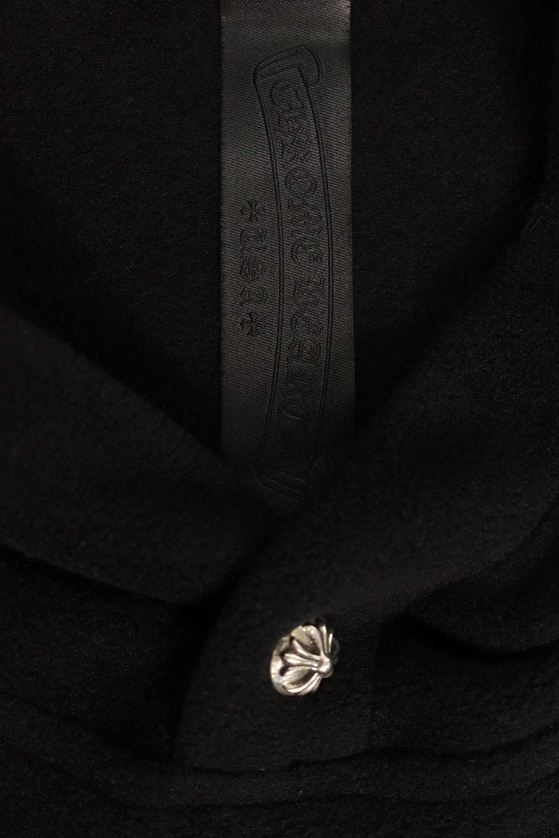 Chrome Hearts CH Patch Fleece Pullover Hoodie Black Size M