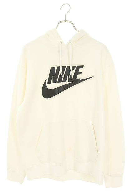 SUPREME x Nike Leather Patch Hoodie White Size M