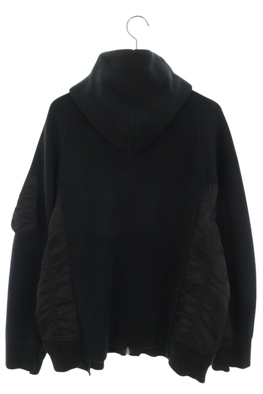 Sacai Sponge Sweat MA-1 Hybrid Zip Hoodie Black Size 4