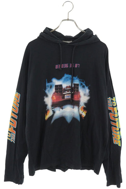 VTMNTS Back to the Future Print Hoodie Black Size S