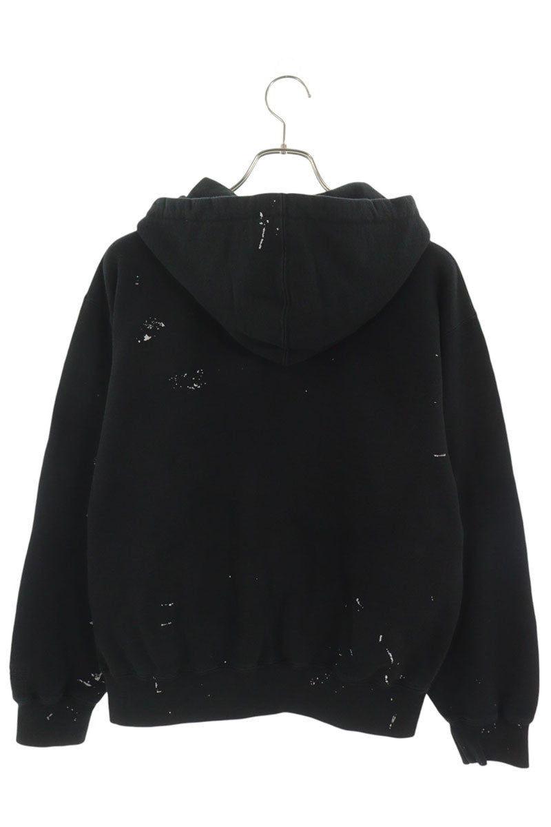 MM6 26SS Box Logo Zip Up Hoodie Black Cotton Size S