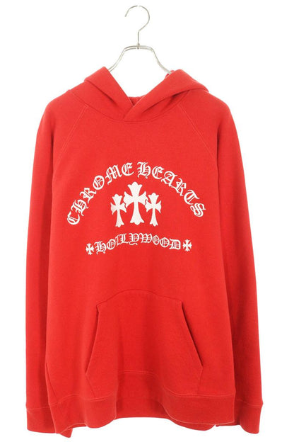 Chrome Hearts Cemetery Cross Hoodie Red/White Size XL