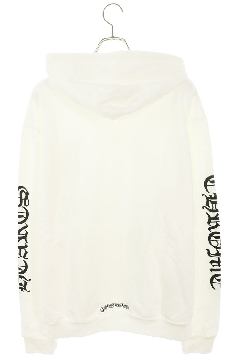 Chrome Hearts Sleeve Logo Print Hoodie White Cotton Size L