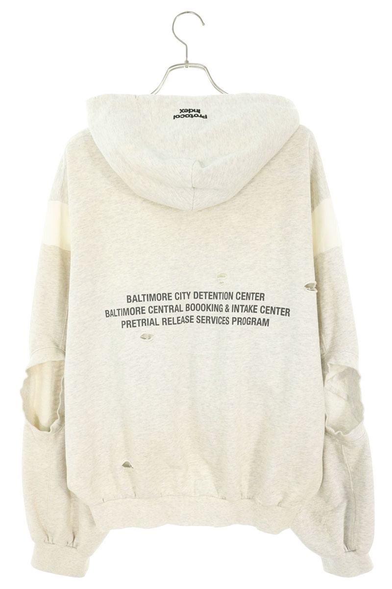 Protocol Index 26SS Vintage Reconstructed Hoodie Gray Size 3
