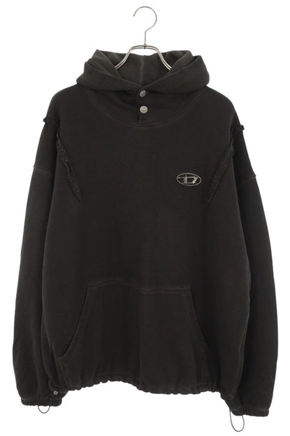 DIESEL x THUG CLUB Logo Patch Pullover Hoodie Black Size L
