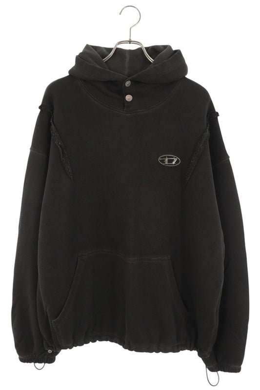 DIESEL x THUG CLUB Logo Patch Pullover Hoodie Black Size L