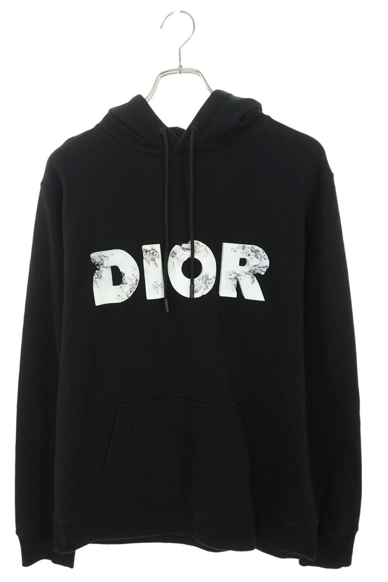 DIOR Logo Print Hoodie Black Size L