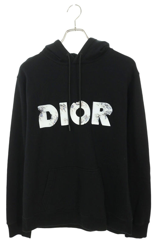 DIOR Logo Print Hoodie Black Size L