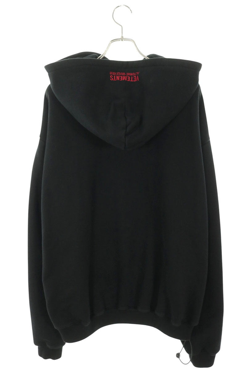 VETEMENTS 17AW Artwork Print Oversized Hoodie Black Size XS