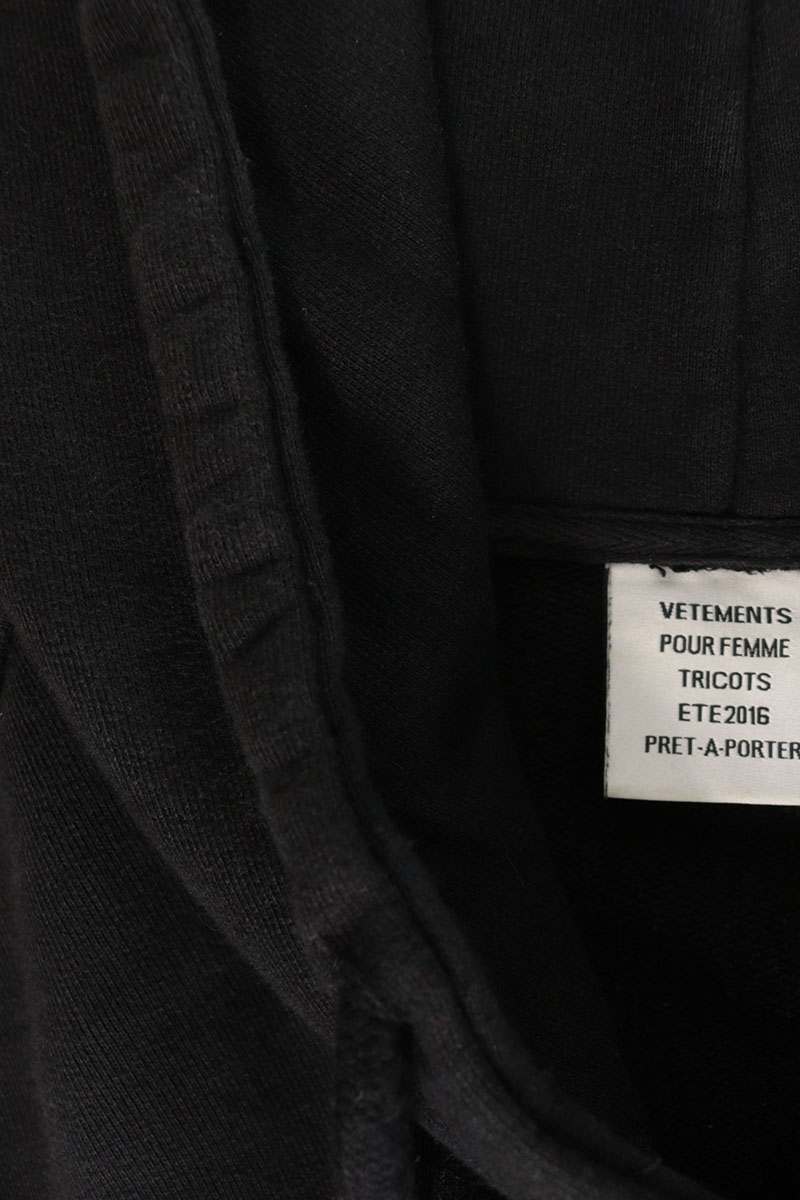 VETEMENTS 16SS Oversized Movie Photo Hoodie Black Size S